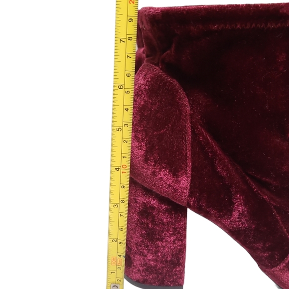 Abound Burgundy crushed velvet ankle boots - Picture 5 of 9